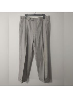 Samuelsohn Gray Men's Super 110s, 100% Wool Pants 34 Reg